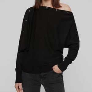 All Saints Elle Sweater. Medium. Adjustable Snap Neck. NWOT